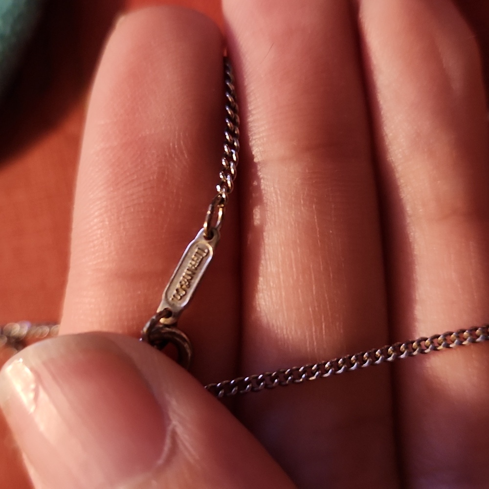 TIFFANY & CO. MANPOWER / UNITY PENDANT NECKLACE STERLING SILVER SIGNED - Picture 6 of 8